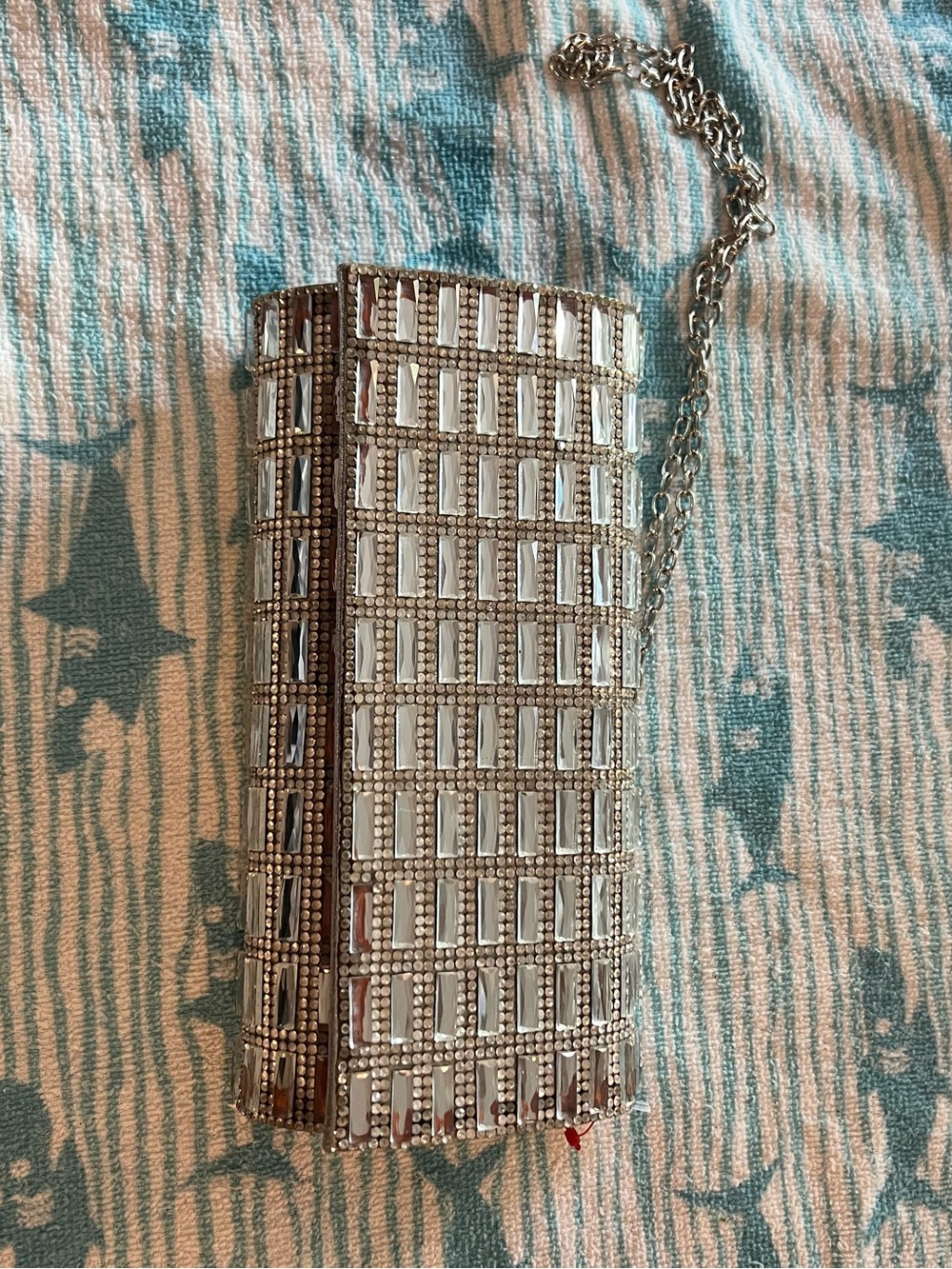 Lulu Townsend Silver Metallic Chain Wallet